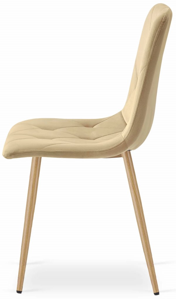 Beżowe krzesło do kuchni LIBRA aksamitne