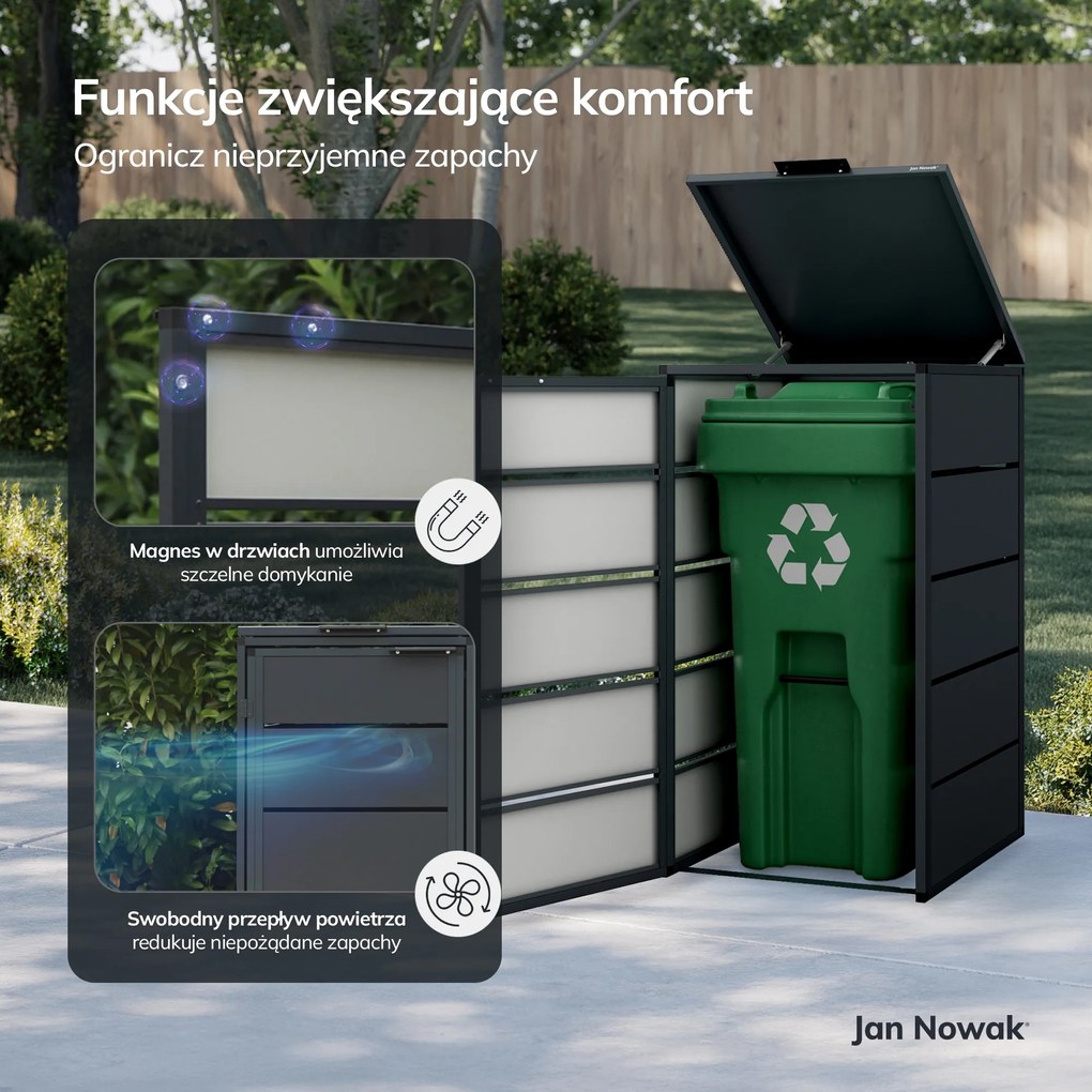 Zabudowa śmietnikowa 240L jednokomorowa, antracyt