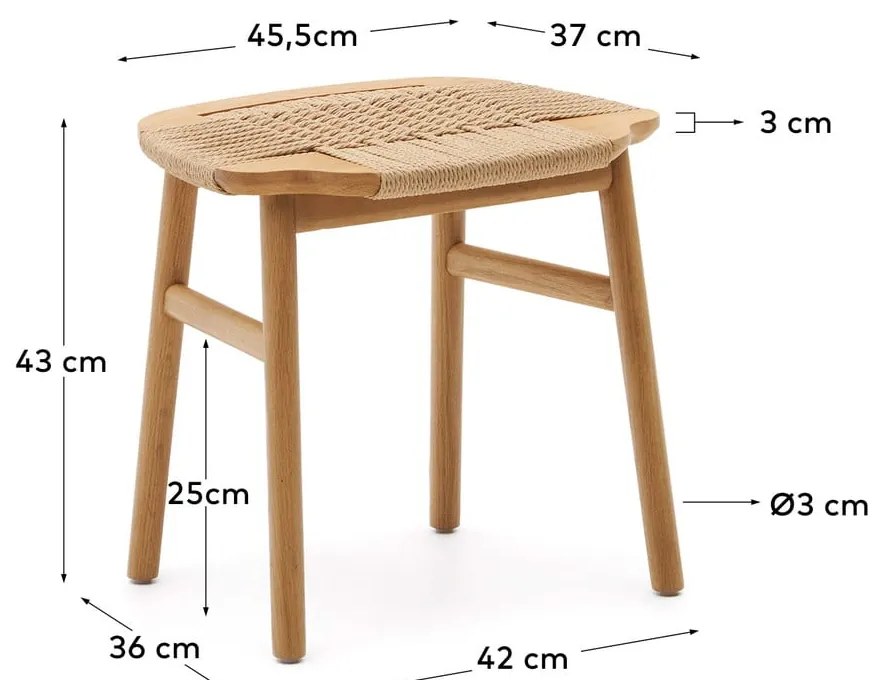 Stołek w naturalnym kolorze Enit – Kave Home