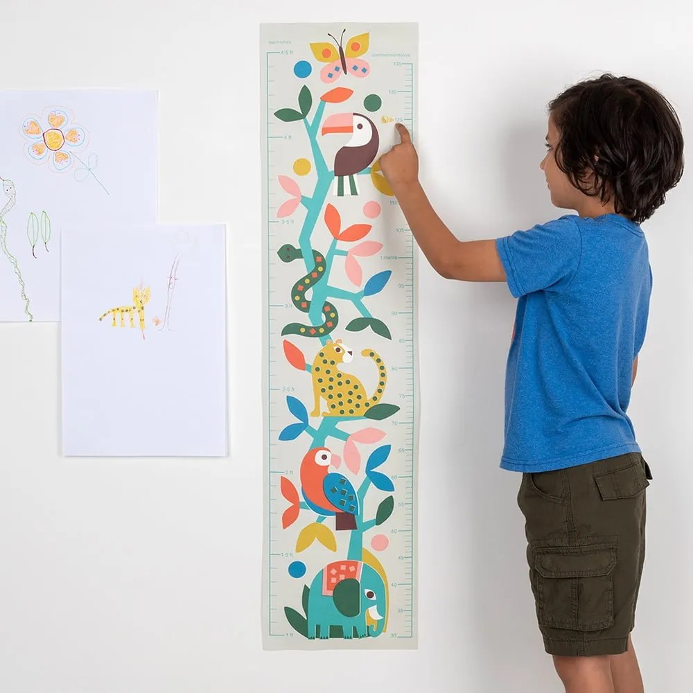 Naklejka dziecięca do mierzenia wzrostu na ścianę 28,5x115 cm Wild Wonders – Rex London