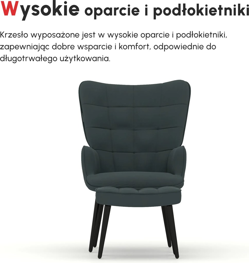 HOMCOM Fotel relaksacyjny z podnóżkiem Komfortowy zestaw do wypoczynku Ciemnoszary elegancki design | Aosom PL