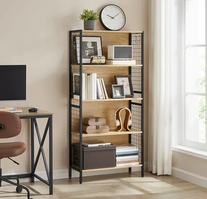Regał Drewno Metal W Stylu Loft Dąb Sonoma Z8-H99