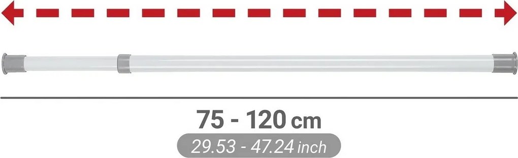 Wenko Zestaw 2 teleskopowych drążków poziomych Herkules, białe