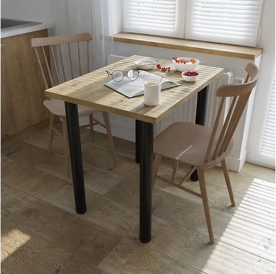 Stół do jadalni, kuchni, biura – mały stół w kolorze dąb artisan / biały, 80 x 60 cm, 100 x 60 cm