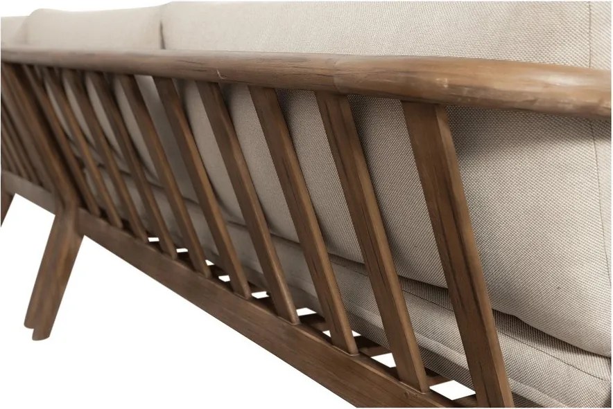 Brązowa tapicerowana sofa ogrodowa (w kształcie litery L) Biam – WOOOD