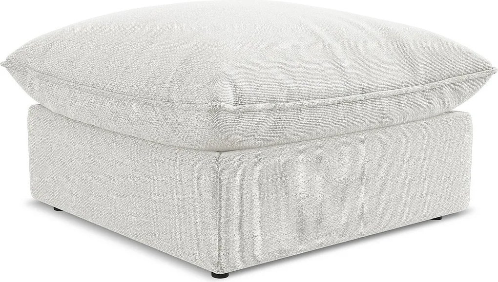 Pufa - z tkaniny bouclé - biały - MANAO