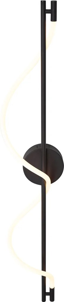 Nowoczesny kinkiet czarny z wbudowaną diodą LED z 3-stopniową regulacją - Twirl