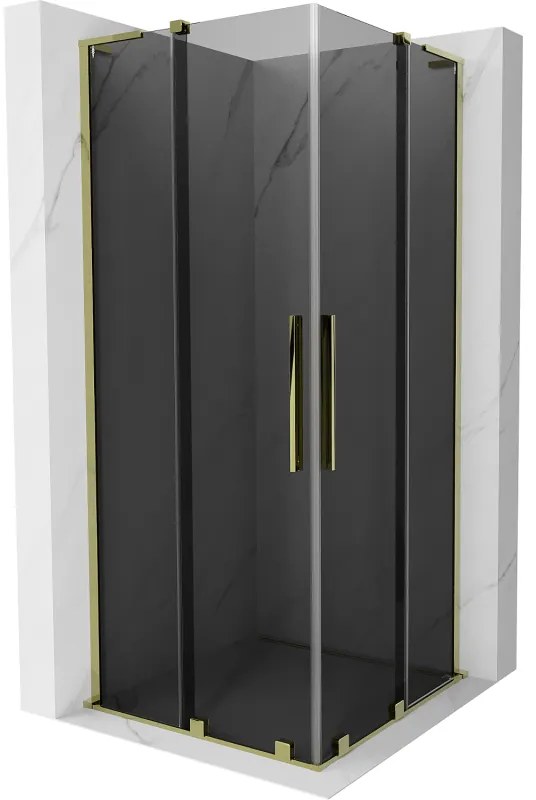 Mexen Velar L Duo kabina prysznicowa rozsuwana 90 x 90 cm, grafit, złota - 871-090-090-02-43-50