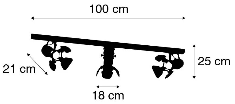 Inteligentny system szynowy czarny 3-światła w tym Wi-Fi GU10 - Movie