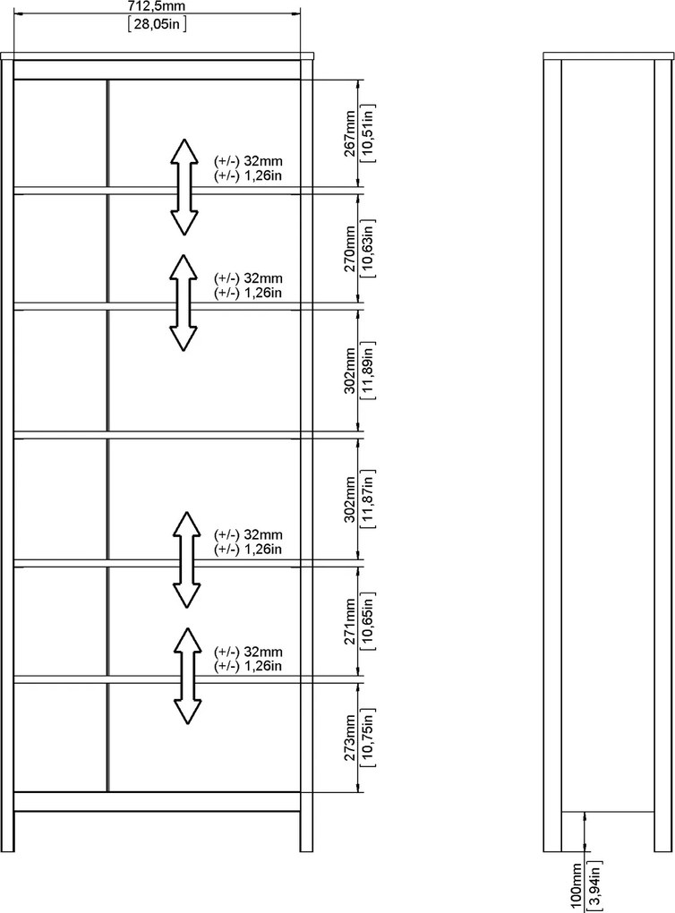 Regał na książki Madrid, jackson hickory