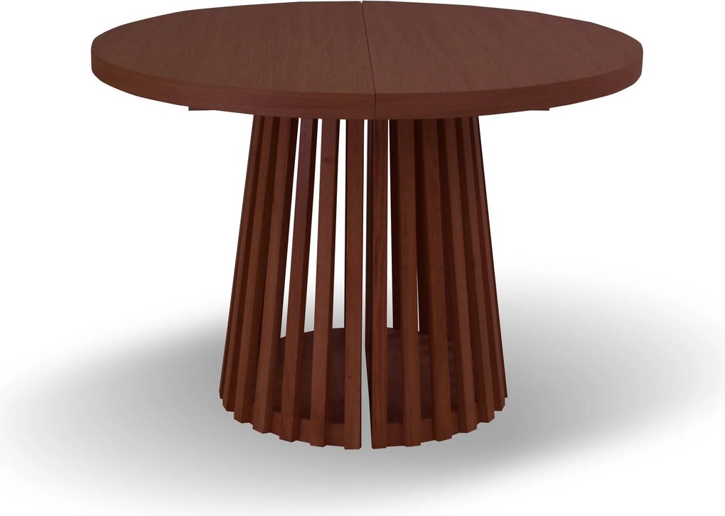 Stół rozkładany LAMELLI Brązowy do Salonu Jadalni 110-210 x 110 x 76 cm, Okrągły