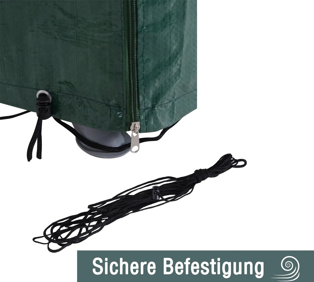 Outsunny Pokrowiec Ochronny na Meble Ogrodowe Wodoodporny UV PE Zielony 215x155x150cm | Aosom PL