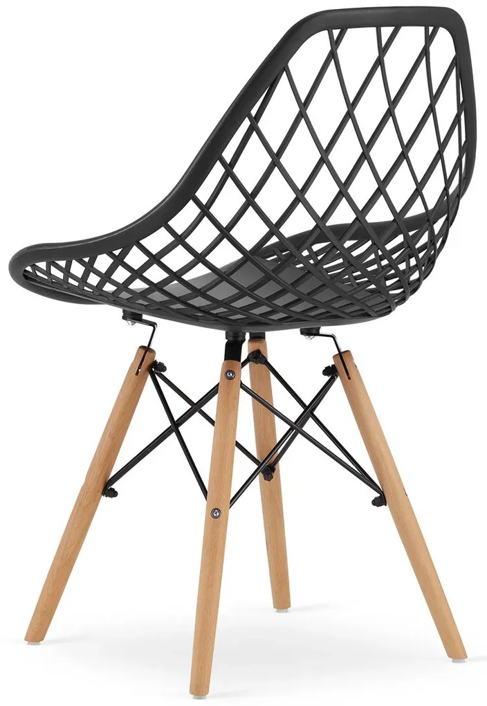 Zestaw czarnych ergonomicznych krzeseł 4 szt. - Omas 3S