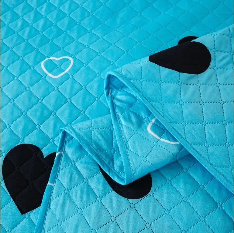 Narzuta na łóżko CORAZON niebieski Rozmiar: 170 x 210 cm