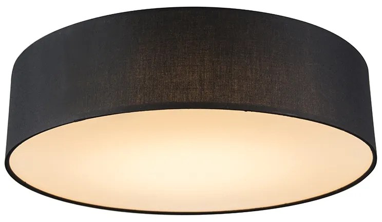 Lampa sufitowa czarna 40 cm z wbudowanym LED - Drum LED Nowoczesny Oswietlenie wewnetrzne