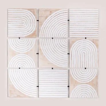 Panel Dekoracyjny Z Drewna Mango (94x93 Cm) Tudris Vintage White Wood - Sklum
