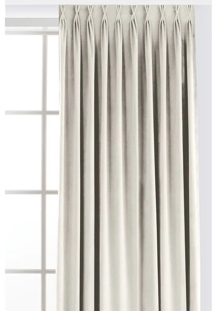 Kremowa aksamitna zasłona częściowo zaciemniająca (dimout) 140x270 cm Velto – Filumi