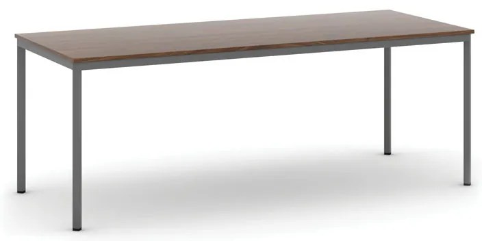 Stół jadalniany, 200x80 cm, ciemnoszara podstawa, orzech