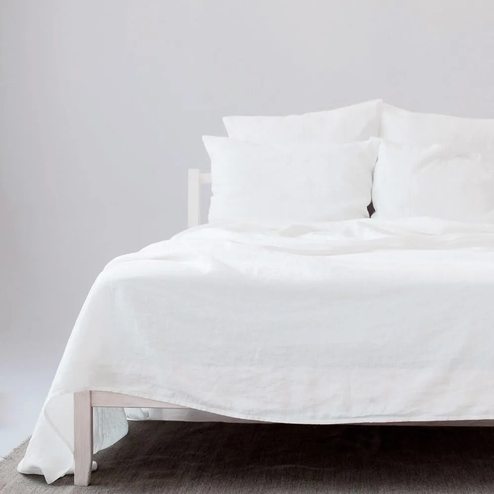 Białe prześcieradło z mieszanki lnu 230x270 cm – Linen Tales