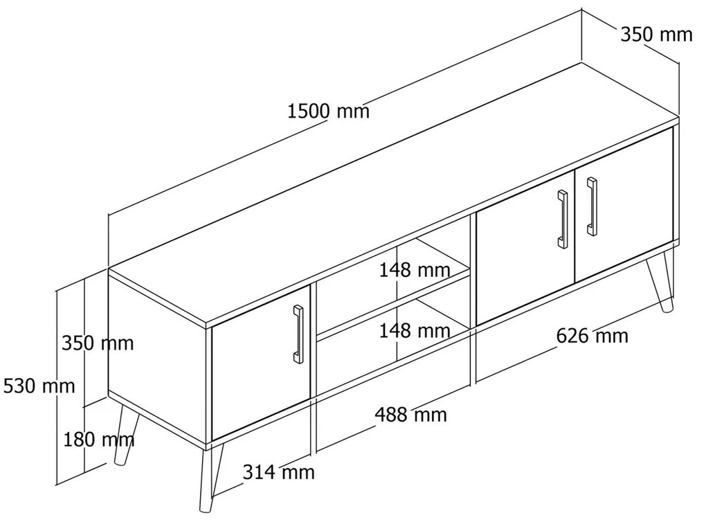 Stolik pod telewizor Exxen Anthracite