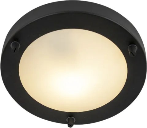 Nowoczesna lampa sufitowa czarna 18 cm IP44 - Yuma