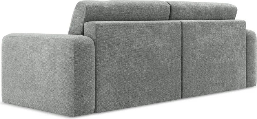 Szara rozkładana sofa ze schowkiem z tkaniny szenilowej 252 cm Kona – Makamii