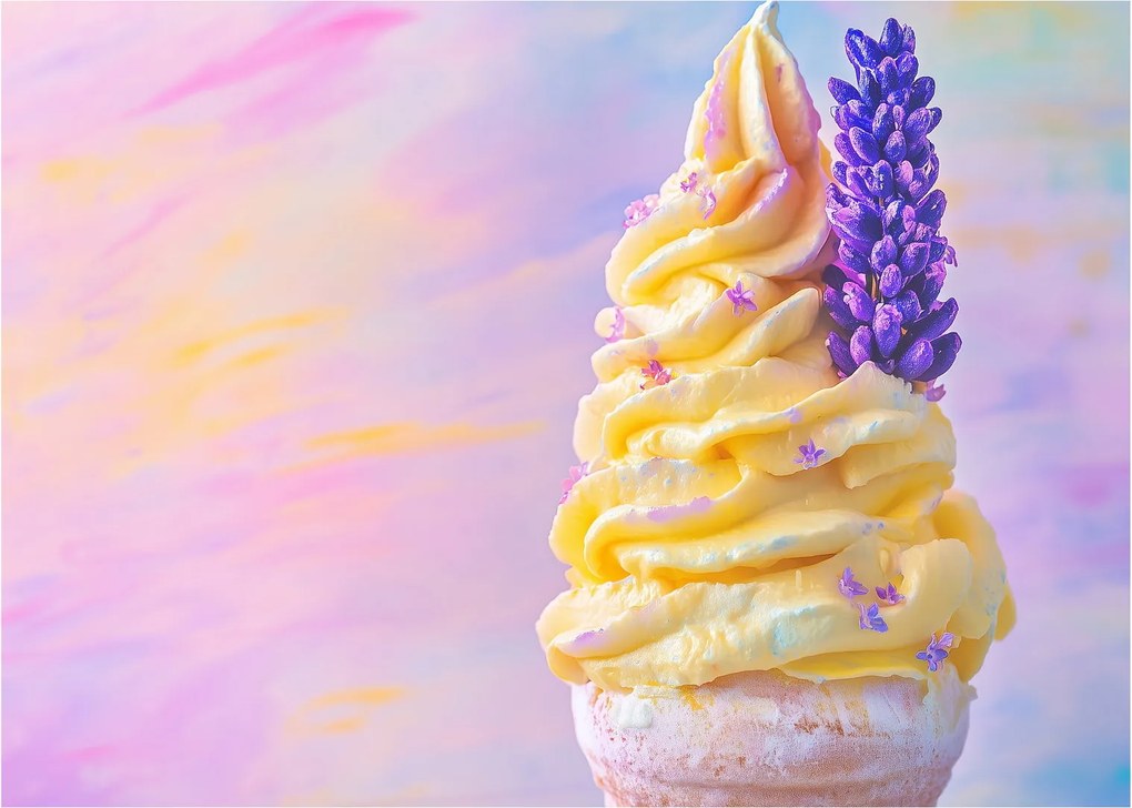 Obraz - Lody z lawendą (70x50 cm)