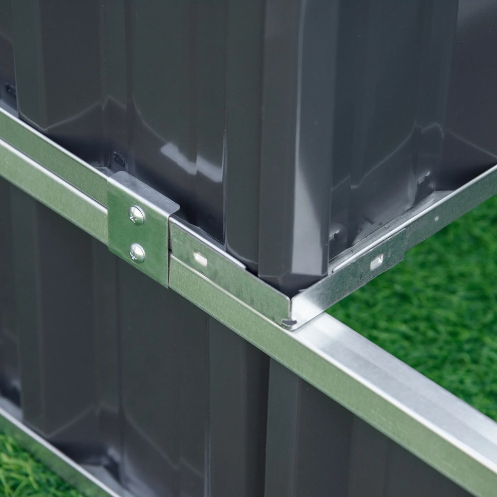 Outsunny podwyższona grządka ze stali, 118 cm x 118 cm x 62 cm