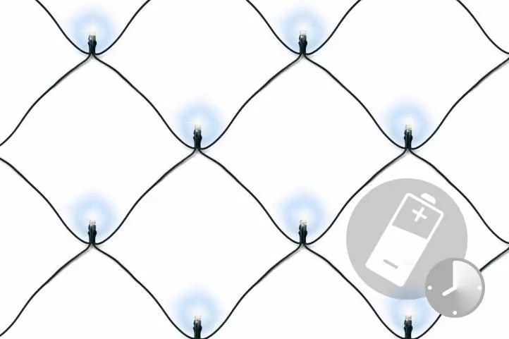 Świąteczna LED świetlna sieć - 2 x 2  m, 160 LED, zimna biel