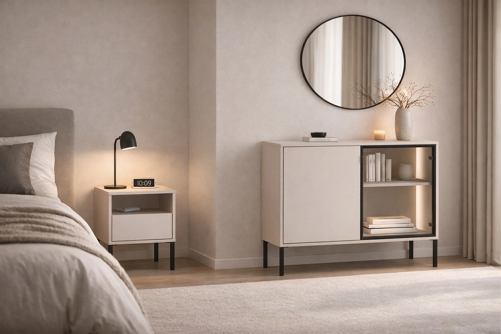 Szafka nocna Harmona 40 cm z szufladą - kaszmir