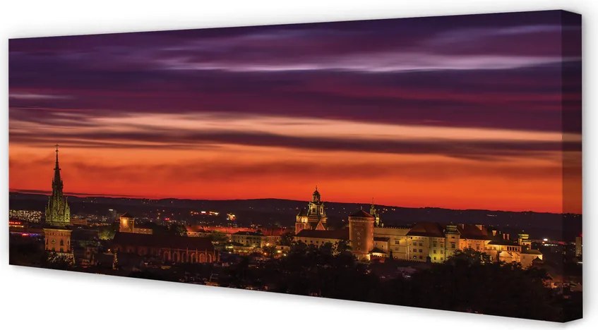 Obraz na płótnie Światła Nocnego Krakowa