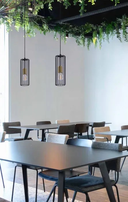 Czarno-złota lampa wisząca nad wyspę - 4X S774 E0-K97