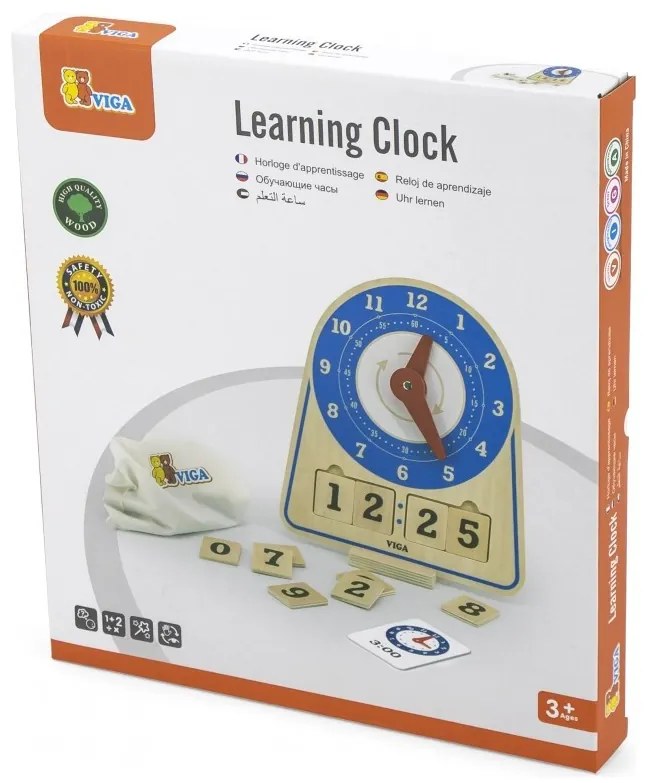 Viga drewniany zegar nauka zegara czasu montessori