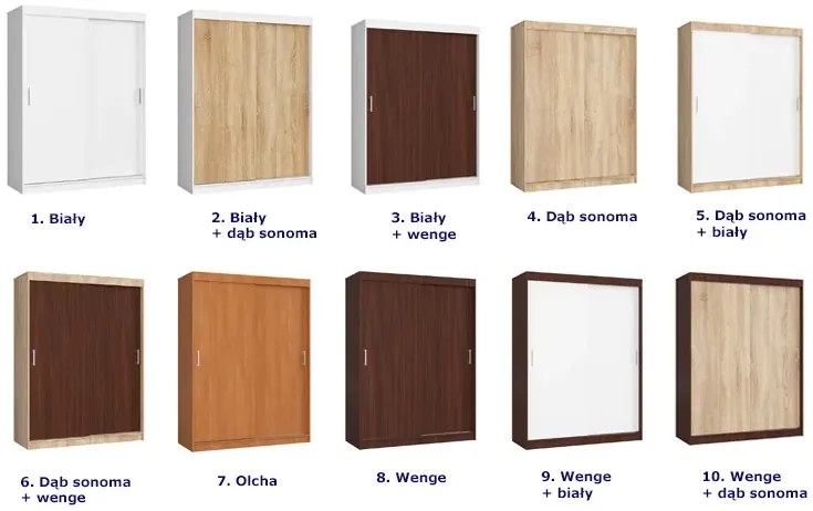 Klasyczna szafa przesuwna wenge M8-P45