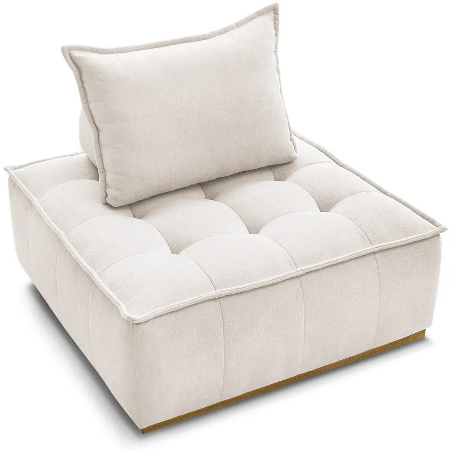 Biały fotel z tkaniny szenilowej Elisa – Bobochic Paris