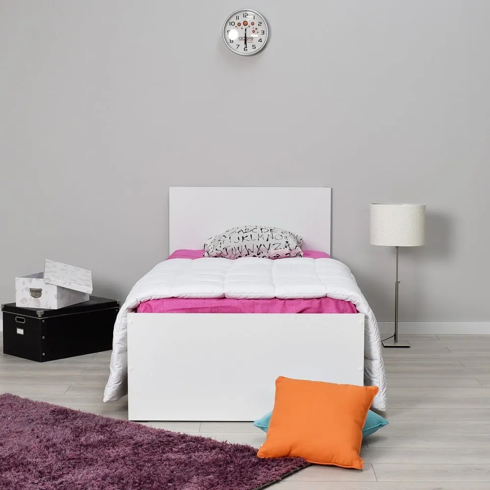 Białe łóżko jednoosobowe 90x190 cm KRY – Kalune Design
