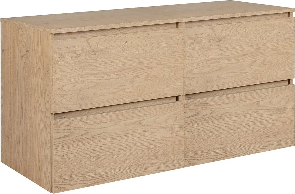 Meble łazienkowe 120 cm (2 x 60) + TOP, Kolor: Dąb Jasny, 120 x 60,7 x 46 cm