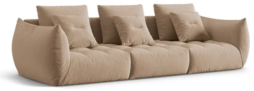 Beżowa aksamitna sofa 332 cm Bloom – Micadoni
