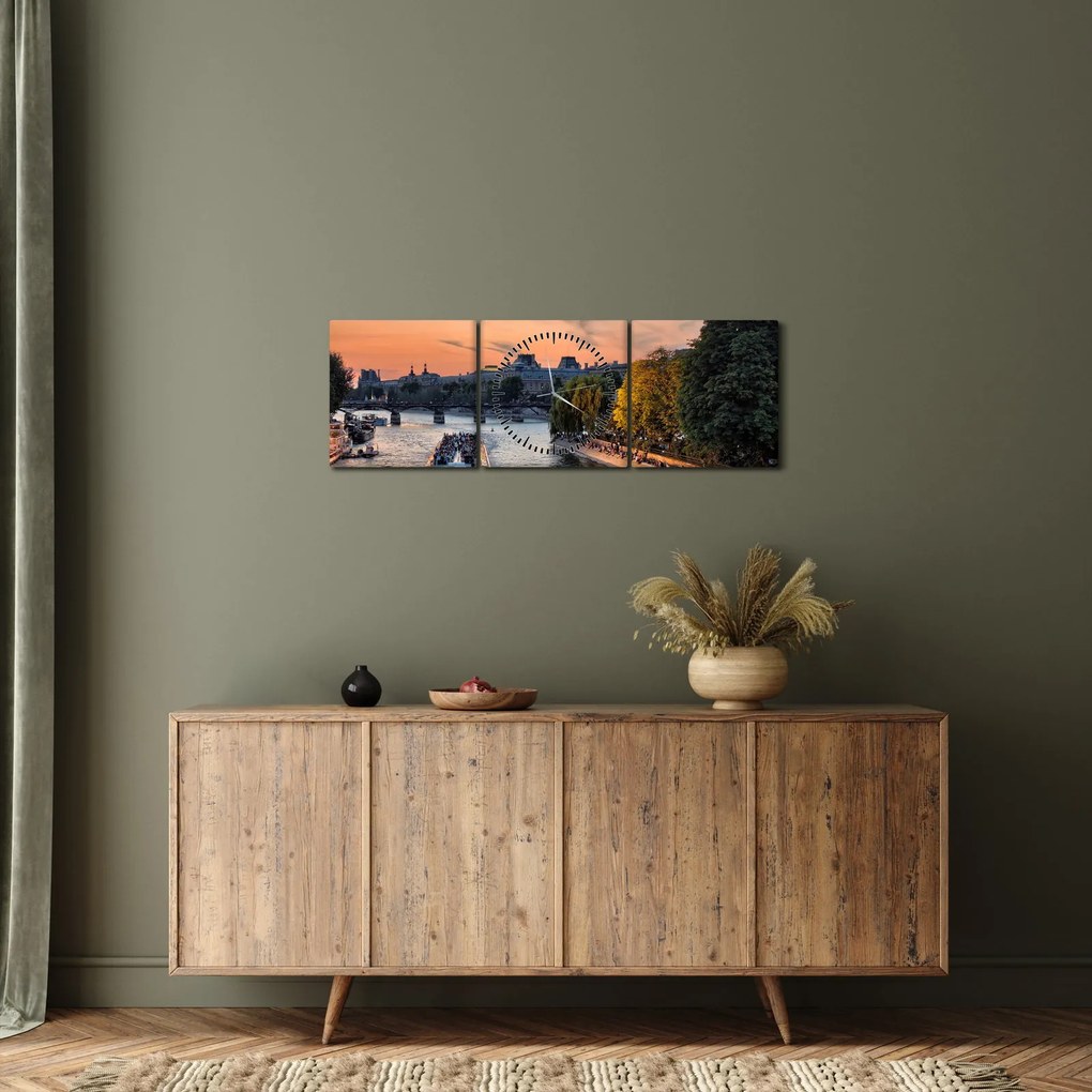 Obraz - statek na rejsie widokowym (z zegarem) (90x30 cm)