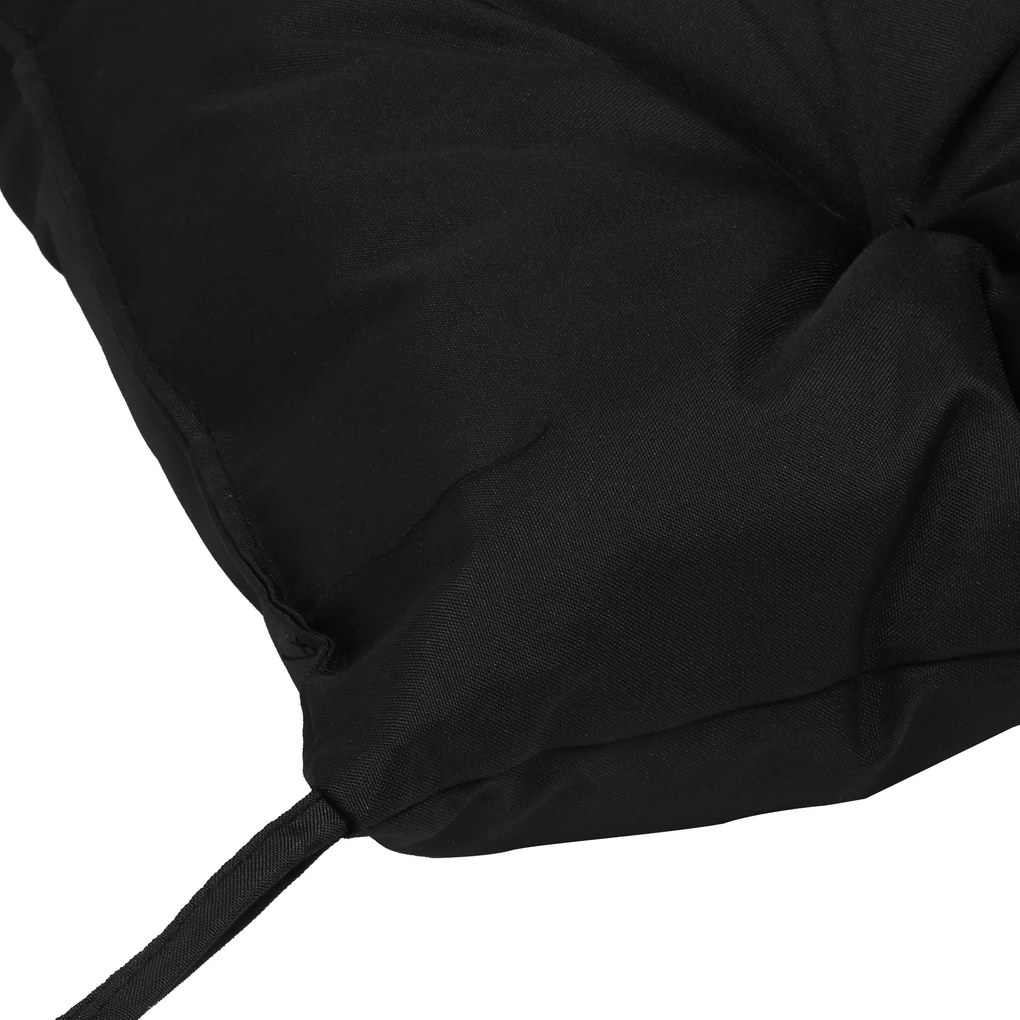 Outsunny Poduszka na Ławkę 3-osobową 100x98x8 cm z Paskami, Poduszka do Mebli Ogrodowych i Hollywoodzkiej Huśtawki, Czarna