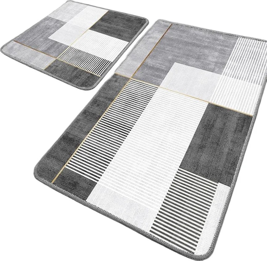 Szare dywaniki łazienkowe zestaw 2 szt. 60x100 cm Pendor – Foutastic