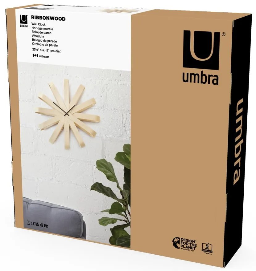 Zegar ścienny ø 51 cm Ribbonwood – Umbra