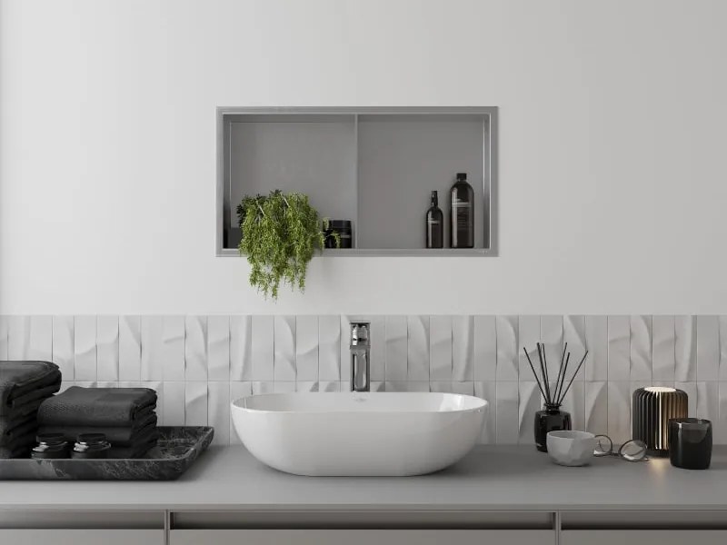 Mexen X-Wall-R półka wnękowa z kołnierzem i półką 60 x 30 cm, inox - 1910603010S