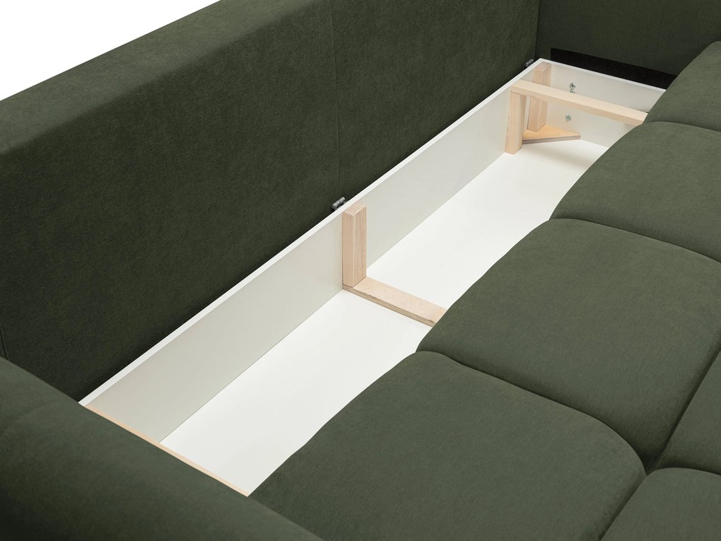 Masseno Sofa MODA z funkcją spania i pojemnikiem na pościel, Rozkładana sofa - Zielony, WIND 75