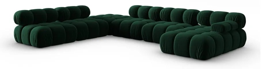 Zielona aksamitna sofa 379 cm Bellis – Micadoni Home