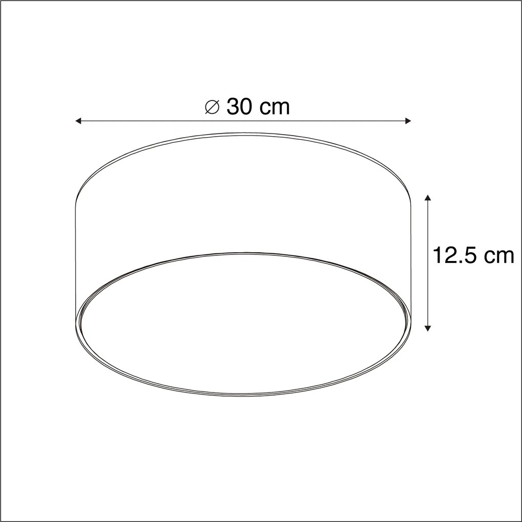 Lampa sufitowa biała 30 cm w tym LED - Drum LED Nowoczesny Oswietlenie wewnetrzne