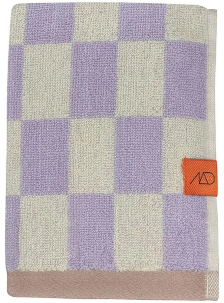 Jasnożółto-fioletowy ręcznik z bawełny organicznej 50x90 cm Retro – Mette Ditmer Denmark