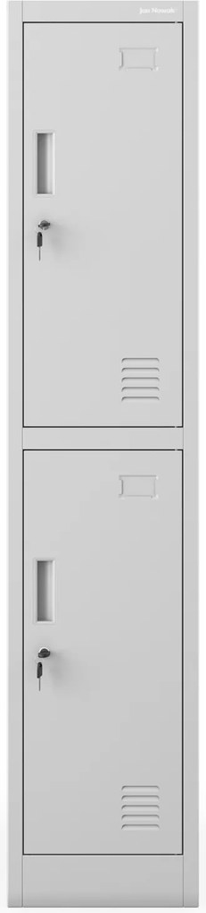 Szkolna szafka skrytkowa Igorek 1 Plus, 31,6x45x150 cm, szara