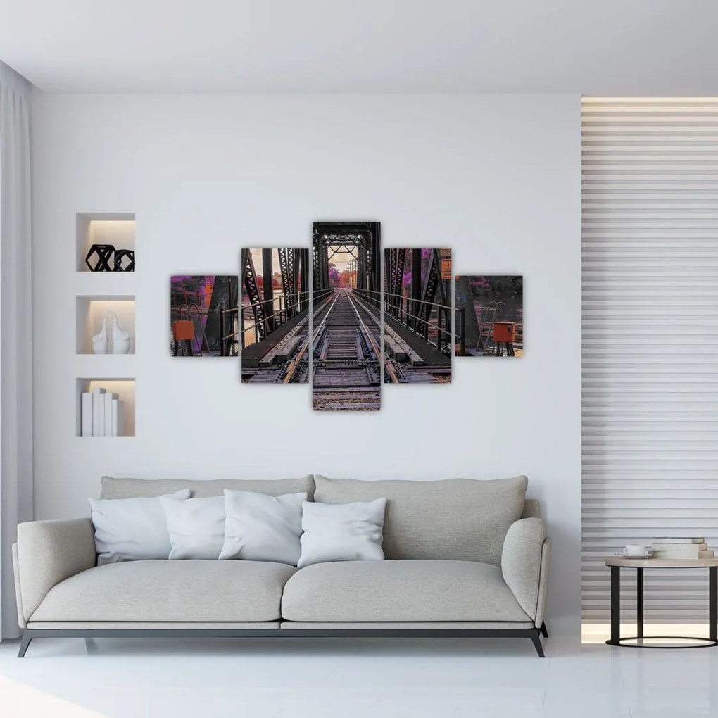 Obraz mostu kolejowego (125x70 cm)