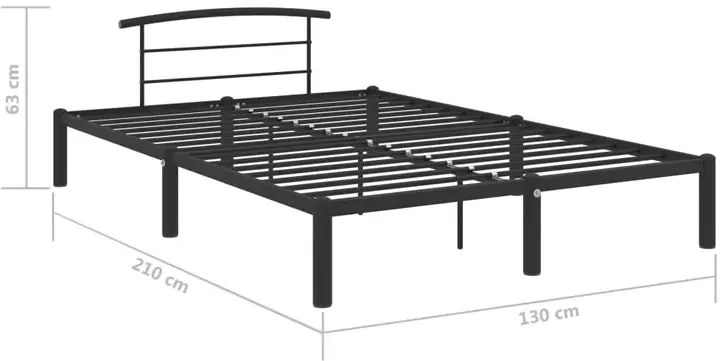 Czarne metalowe łóżko w stylu industrialnym 120x200 cm Rara